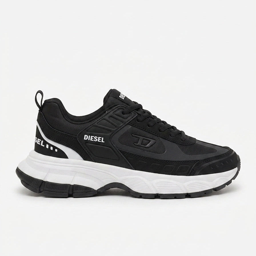 TENIS DIESEL NEGRO BLANCO